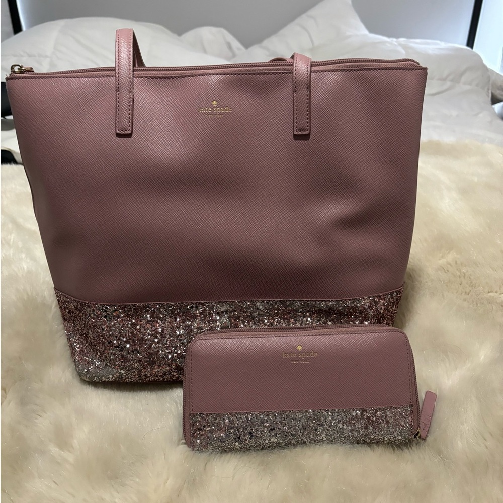 Kate spade pink purse and wallet